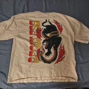 Oversized white graphic T shirt XXL